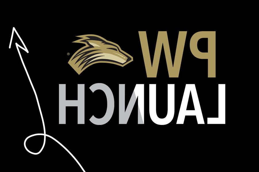 Graphic with the text PW Launch and the Prairie Wolves logo in gold.